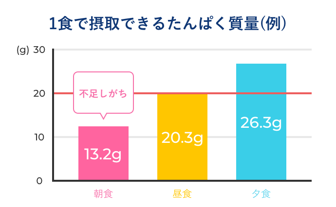 1食で摂取できるたんぱく質量（例）