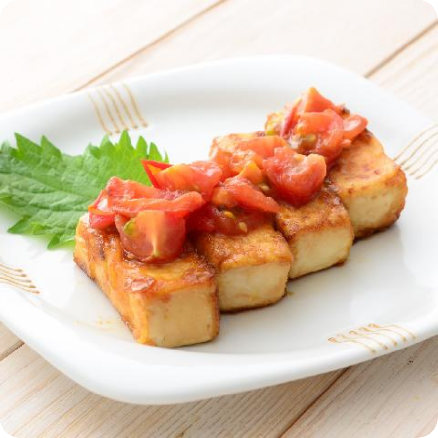 豆腐ステーキ ミニトマトのせ